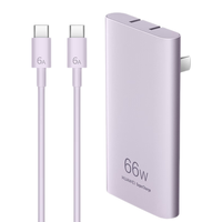 华为（HUAWEI）66W超薄卡片全能充电器超级快充适配器可折叠插脚小巧便携平板笔记本电脑苹果安卓手机通用 66W卡片全能充·含1米6A快充线【流光紫】 华为66W卡片充电器+1米6A线【流光紫】