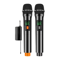 奇声无线话筒家用高保真演出会议KTV卡拉OK专业无线麦克风户外无线话筒家用话筒唱歌话筒家用麦克风 黑色_可充电无线双话筒