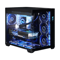 COOLER MASTER/酷冷至尊 数显海景房机箱 ATX电脑机箱 双温度显示屏 270°无立柱钢化玻璃 10风扇位  黑