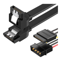 UGREEN 绿联 SATA3.0高速硬盘电源数据连接线 4pin转15pin外接SSD固态机械硬盘光驱串口转换线 套装10345
