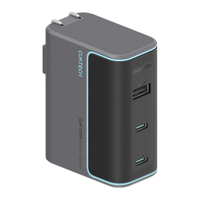 CukTech/酷态科 120W大功率三口同充 氮化镓充电器+6A数据线 Type-C+USB-A口 线充套装 星云灰 120W