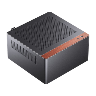  JONSBO/乔思伯 4.5L ITX迷你桌面机箱 铝合金外壳 胡桃木 PCIE4.0转接线  黑色