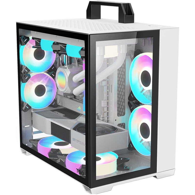 METALFISH 鱼巢 T90白色全透海景MATX桌面机箱 T90全透版