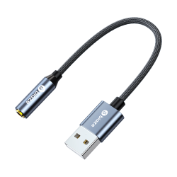 毕亚兹 USB外置声卡免驱 转3.5mm转换器音频接口单孔插头耳机麦克风二合一笔记本台式机转接线独立