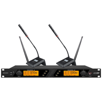 海康威视（HIKVISION）无线麦克风一拖二 主持会议培训演讲舞台演出U段可调频手持无线话筒户外家用鹅颈话筒领夹头戴耳麦 【KAM203-R】无线会议长杆麦克风-一拖二