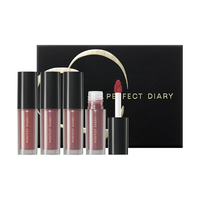 Perfect Diary 完美日记 至臻柔色丝绒迷你唇釉套组 (#V01红梨天鹅绒1.5g+#V02夜玫瑰战袍1.5g+#V07甜柿天鹅绒1.5g+#V08桃金天鹅绒1.5g)