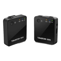 得胜(TAKSTAR) V1无线麦克风单反相机领夹话筒小蜜蜂采访胸麦直播迷你收音降噪录音无线小蜜蜂 官方标配 黑色