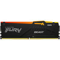 Kingston 金士顿 FURY Beast野兽系列 DDR5 5200MHz RGB 台式机内存 灯条 黑色 32GB KF552C40BBA-32