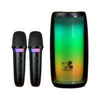 迪士尼K歌音箱一体机蓝牙K歌麦克风家庭KTV手机电视K歌带双声卡麦克风易携带智能点歌音响MK1 双唛白色【小度语音+声卡麦克风】