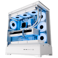  aigo/爱国者 支持双360水冷 电脑主机箱 双360水冷 背插 ATX主板 显卡竖装 270°海景房  岚SE白