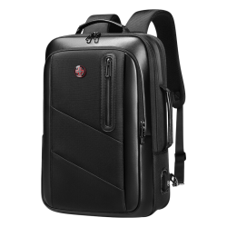 CROSSGEAR 商务背包男士轻便通勤皮质双肩包16英寸电脑包出差旅行包
