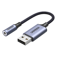  UGREEN/绿联 免驱 USB外置声卡 3.5mm转换器 转接线