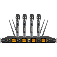 海康威视（HIKVISION）无线麦克风一拖二 主持会议培训演讲舞台演出U段可调频手持无线话筒户外家用鹅颈话筒领夹头戴耳麦 【KAM405-H】无线手持麦克风-一拖四