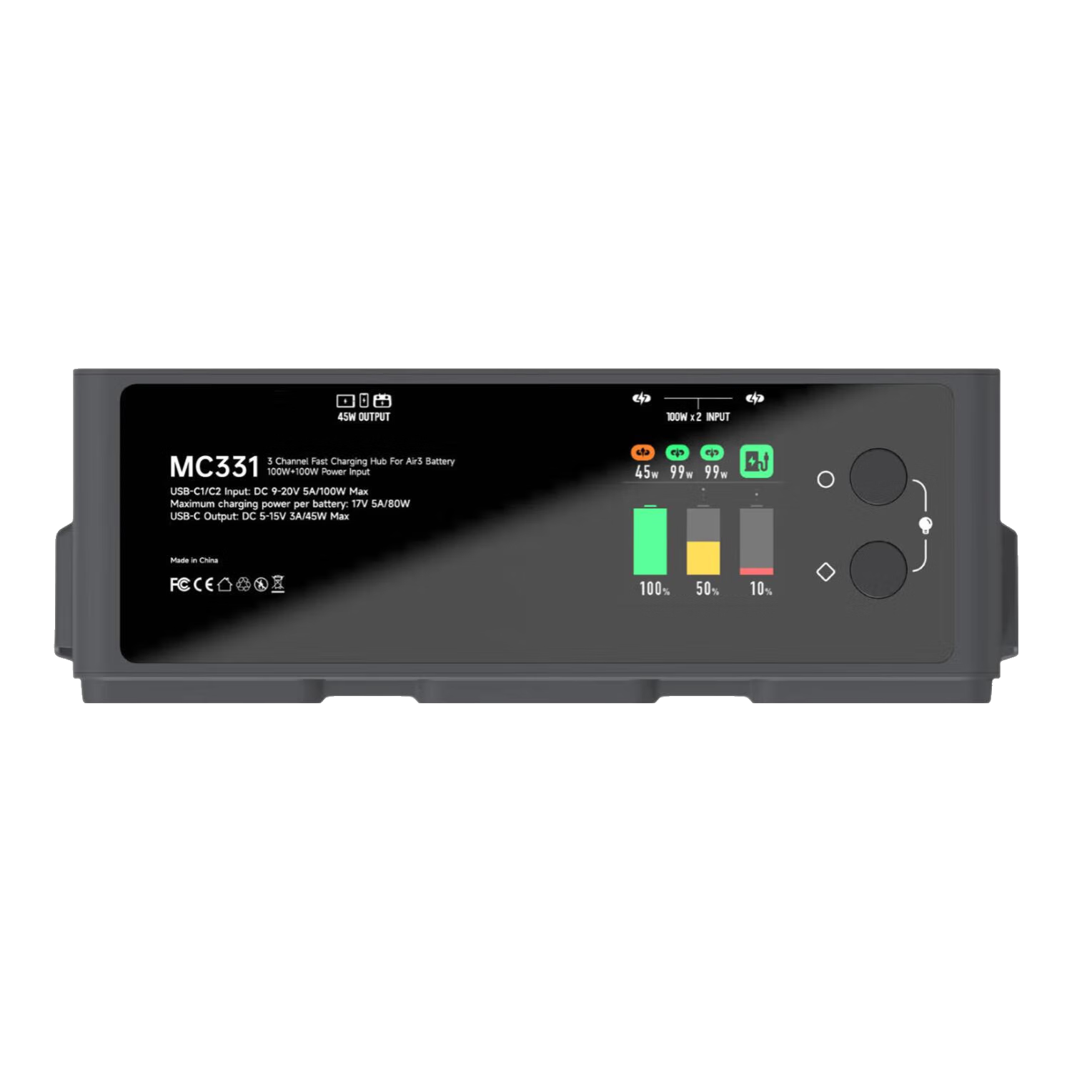  ISDT/艾斯特 三通道闪充 充电器  双Type-C口 灰色 单头 100W