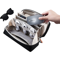 必优美 大容量 电脑数码配件收纳包  黑色