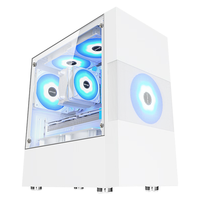  HEISHITA/黑石塔 全侧透 电脑机箱 M-ATX主板 40系显卡 U3接口  白色