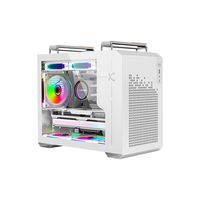 PowerTrain/动力火车 支持240水冷 MATX机箱 Type-C 玻璃侧透 双提手  白色