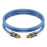 杰科（GIEC）单晶铜镀银RCA音频同轴数字音频线 coaxial 回音壁电视机机顶盒功放音响蓝光DVD连接线 透明蓝 1m