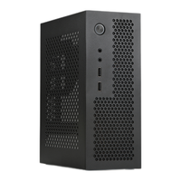 SKTC 可立可卧 迷你台式机 ITX17*17主板 小1U电源 HTPC电脑空机箱 黑色