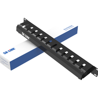 SK-LINK 12档24口加厚金属理线架19英寸1U机架式机柜成品网线线缆理线器器梳理器SK-L24