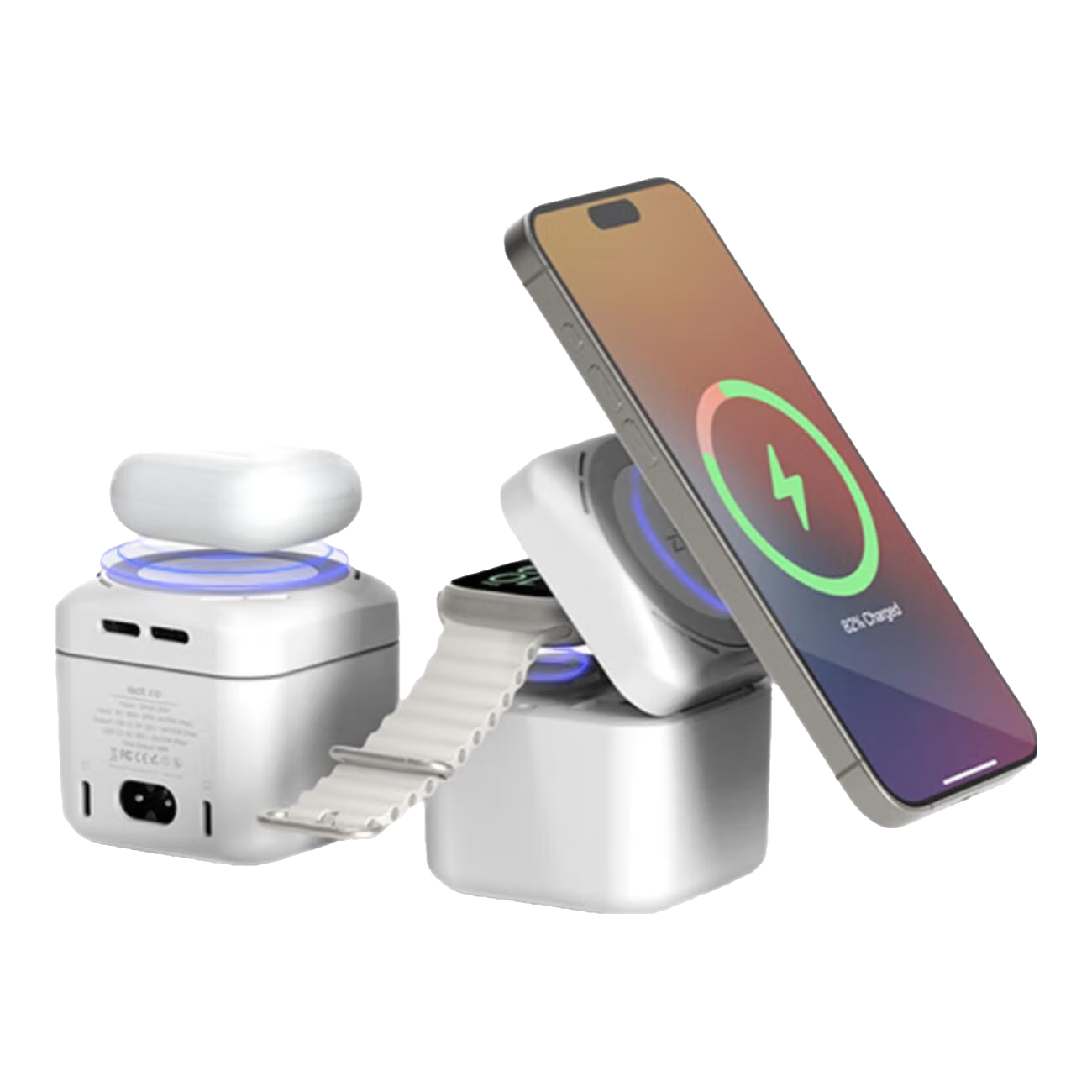  ISDT/艾斯特 三合一 磁吸无线充电器 USB-C线  双Type-C口 线充套装 15W