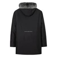 才子(TRIES)羽绒服男2024年冬季连帽保暖青年加厚潮流中长款羽绒服外套 黑色 XXL(180/96A)