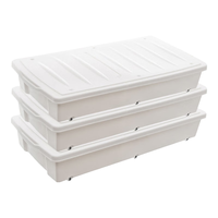 禧天龙（Citylong）床底收纳箱宿舍床底衣物被子整理箱双开盖扁平防潮防尘储物箱 【烟熏灰54L】三个装