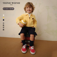 Teenie Weenie Kids小熊童装26年新款男女宝宝学院风翻领毛织开衫 米白色 120 cm