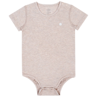 nest designs婴儿短袖连体衣夏季竹纤维和尚服新生宝宝包屁衣 暖香褐-肩扣款 90cm（肩扣款）