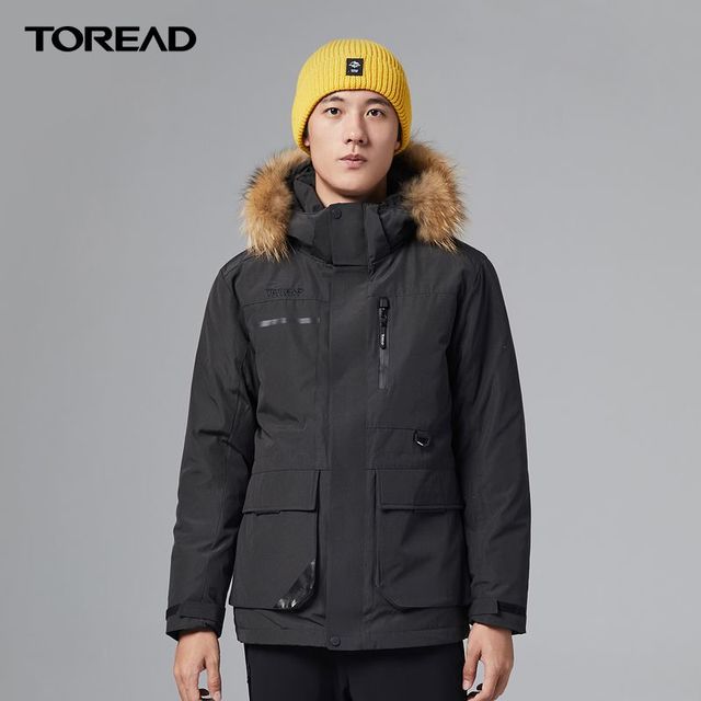 探路者 清仓探路者派克羽绒服男士秋冬季户外防风加厚保暖连帽羽绒衣