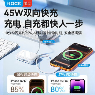  ROCK/洛克 45W大功率 充电宝 双线  20000mAh 蓝