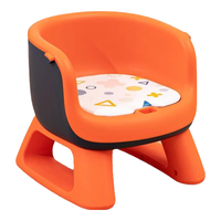 Rikang 日康 宝宝吃饭餐椅婴儿叫叫椅靠背座椅家用儿童小板凳矮椅子餐桌椅 橙色 不带餐盘 X2009-4
