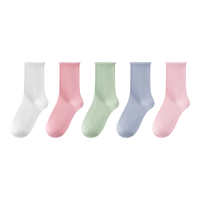 新贝薄款月子袜5双 袜子宽口产后吸汗坐月子用品 