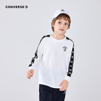 Converse匡威童装男童长袖T恤2025秋季女童中大童套头上衣打底衫休闲 古典白 130 /64 【身高116-122cm】