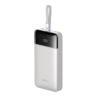 酷态科 120w极速快充 移动电源 自带线  25000mAh 珠白