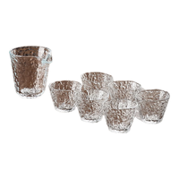 DELISOGA 复古冰露日式小酒杯清酒杯玻璃白酒杯套装烈酒杯酒具分酒器酒盅 冰盈酒杯6只装+分酒壶