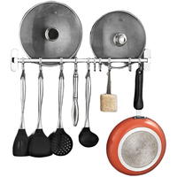 慕尼厨房挂件免打孔不锈钢挂钩墙壁挂杆厨卫用品放厨具置物架五金挂件 不锈钢