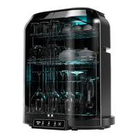 韓加(Hanze)韩加台式酒杯茶杯消毒器红酒洋酒水杯子大容量免沥水紫外线烘干柜 无星级 56L 【三层大容量+紫外消毒+巴氏热烘】