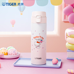 TIGER 虎牌 三丽欧凯蒂猫轻量型不锈钢真空一键开启弹盖杯480ml