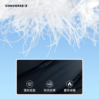 匡威（Converse）儿童装25年柔软舒适面包服保暖上衣男女童短款连加厚帽羽绒服 藏青蓝 120 充绒量约116g 【身高110-116cm】