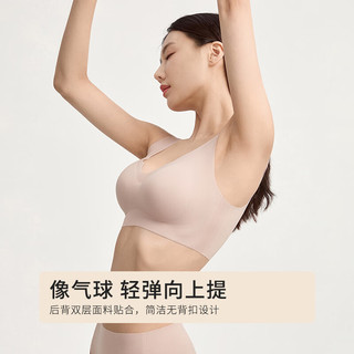 都市丽人 COSMO LADY内衣女光面无痕美背波浪边背心式无钢圈运动内衣本命年红品2B350D 粉肤色 均码 - 尺码备注