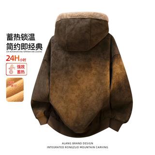 徐太浪 加绒加厚座山雕外套男女款冬季防寒保暖棉服复古PU皮夹克棉衣潮