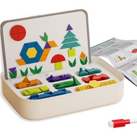 澳梦星&纽奇磁力七巧板积木儿童玩具老师早教拼图 140片磁力几何积木（配收纳袋）