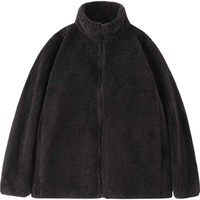 班尼路S&K系列外套女装冬季2025加绒加厚上衣服双面舒棉绒立领开衫 灰#纯色 XL