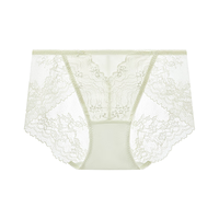 曼妮芬2025夏新中低腰三角裤女性感蕾丝内裤轻薄透气舒适20612434