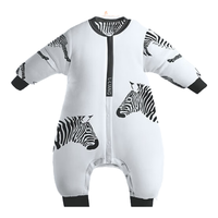 良良（liangliang）豆豆绒婴儿睡袋春秋冬款恒温儿童防踢被宝宝睡袋四季通用 斑马豆豆绒【100克夹棉款】 XL（参考身高95-105CM）