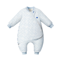 babycare新生婴儿超轻暖秋冬睡袋羊毛儿童防踢被子静谧蓝-薄夹棉-100码