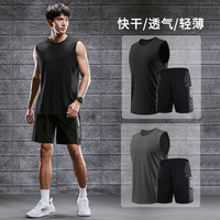 移动端、京东百亿补贴：步锐特 健身衣服男运动背心套装