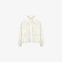 ROCOCO/洛可可秋冬短款轻薄白鸭绒羽绒服2025立领面包服外套 L