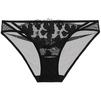 维多利亚的秘密（Victoria's Secret）轻薄网纱花卉刺绣三角裤比基尼内裤女